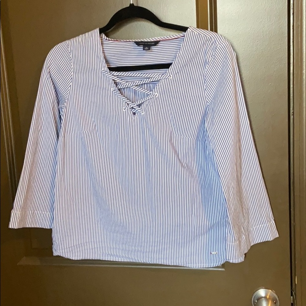 Nautical blue and white striped shirt - Picture 1 of 3